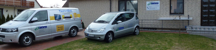 TV-Fleer Geschäft und Servicefahrzeuge